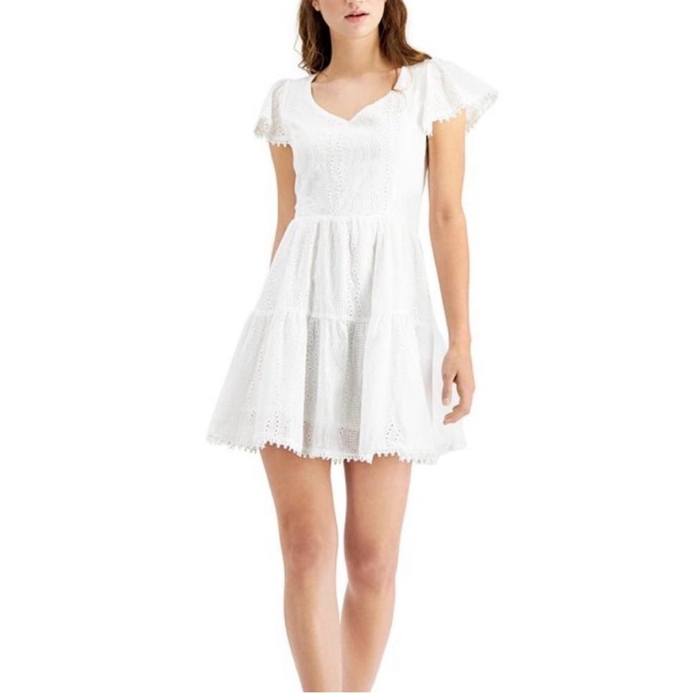 Lost + Wander Middle Of Nowhere Eyelet Mini Dress